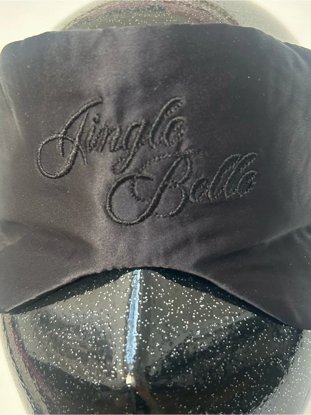 Jingle Belle Black Satin Sleep Mask